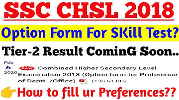 SSC CHSL 2018 Option Form for Preferences Format Out.