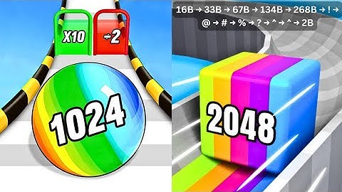 Number Ball Race 3D 🔢 vs Jelly Tube Run 2048 🧊 [16B → 2B] with all rare symbols: ! @ # % ? ^  🎮