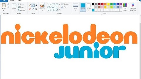 How to draw Nickelodeon Junior logo in MS Paint step by step