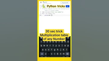 🔢 python code to print multiplication table of any number 🐍 Multiplication table Python  30 Secs!