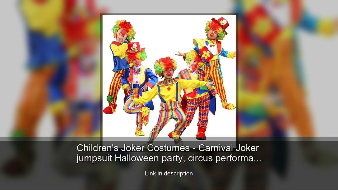 Children's Joker Costumes - Carnival Joker jumpsuit Halloween party, circus performance costume