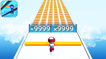 New Satisfying Mobile Game Roof Rails Play 9999 Levels Tiktok Gameplay Walkthrough Android,iOS