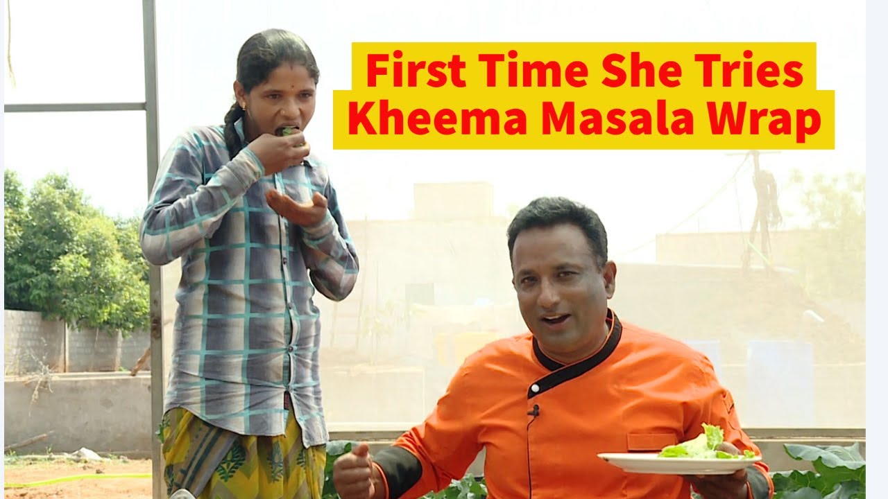 For First Time She Tries Kheema Masala Wrap - Kheema Knol Khol Msala curry | Vahchef - VahRehVah