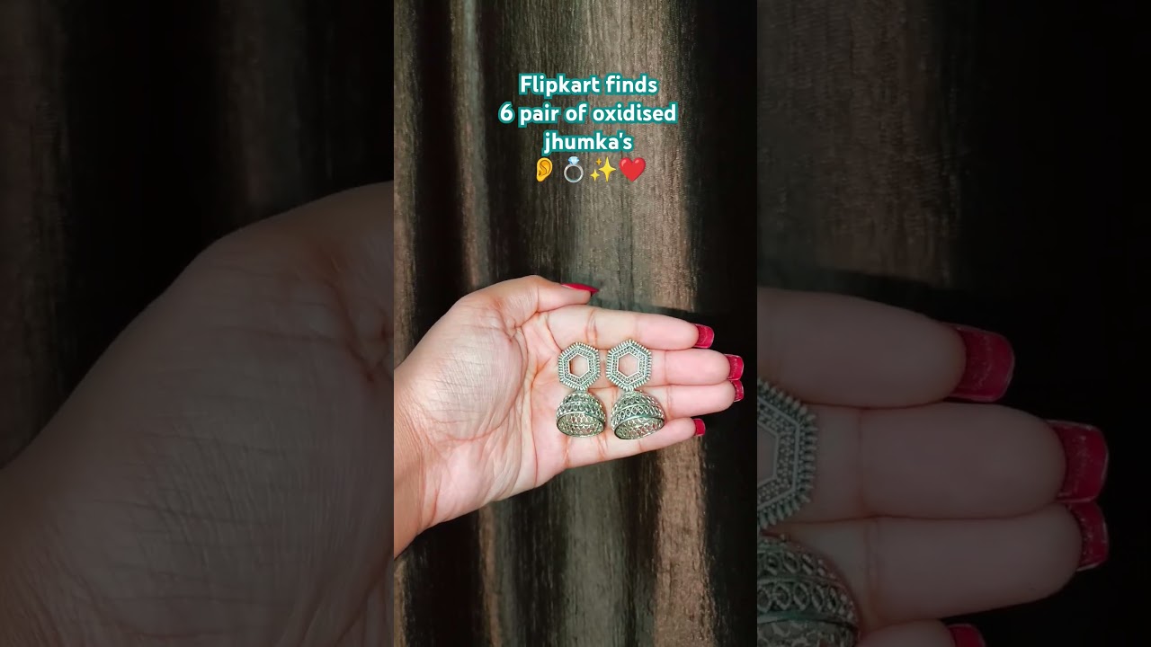 Flipkart jhumka's || 6 pairs of oxidised earrings under ₹200/-😍