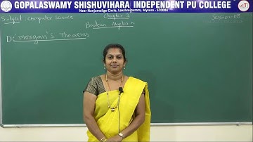 COMPUTER SCIENCE | II PUC | CH 02 | BOOLEAN ALGEBRA - DE-MORGAN