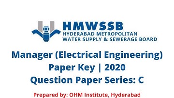 HMWSSB | Electrical Engineering Paper Key | Manager (Electrical Engineering) | Paper Series C