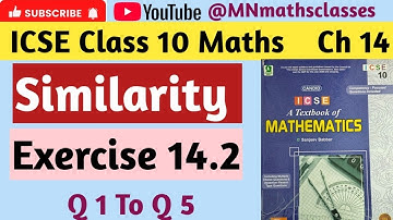 Similarity, Class 10 Maths icse Chapter 14 || Ex 14.2 ( Q 1 To Q 5 ) 👍 Subscribe 👍 Like 