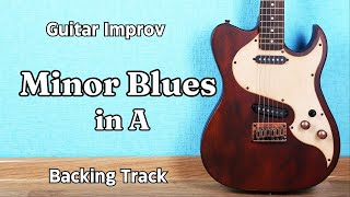 Blues in A Minor Guitar Backing Track Jam - Slow Tempo