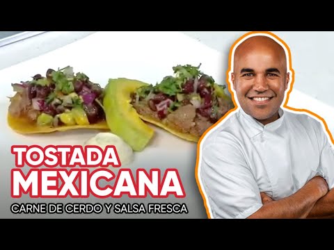 Tostada Mexicana con Carne de Cerdo y Salsa Fresca