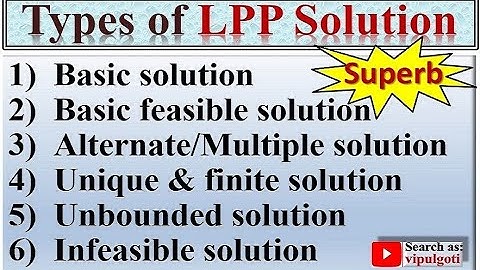 Types of solution in LPP|Basic|Multiple solution|Unbounded|Infeasible|GTU|Special case of LP problem