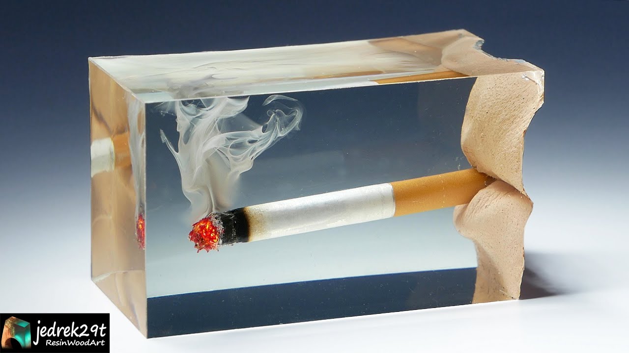 A Burning Cigarette In Epoxy Resin Resin Art Youtube