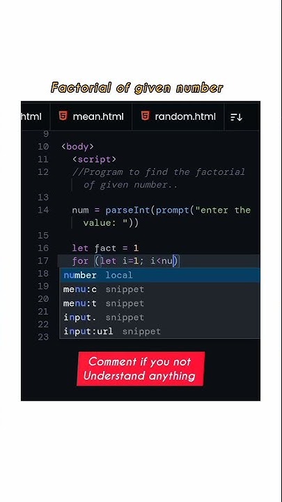 Factorial of given number in javascript📱 #shorts #javascript - YouTube