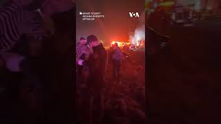 Zebras and Camels Rescued after Circus Truck Catches Fire on Indiana Highway | VOA News shorts