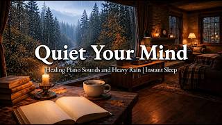 Healing Piano Sounds and Heavy Rain | Quiet Your Mind | Instant Sleep