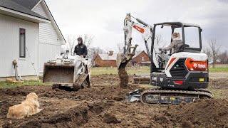 Backyard Patio Project Footings, Block, And Concrete