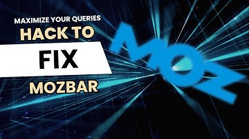 MOZBar Stopped Working? Do THIS to Fix It Instantly!