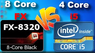 Here it is!  FX 8320 vs i5 3570 AMD 8 Core vs Intel 4 Core benchmark comparison Intel vs AMD