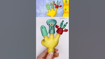 Making SpongeBob meme with 3d pen! 🖖🖖 (finger puppets) 스폰지밥 밈 만들기