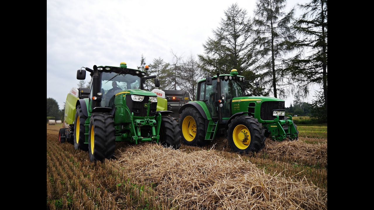 Prasowanie słomy 2016 - 2x John Deere 6150R & 6534  || 2x Claas Variant || New Holland TL 100