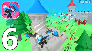 Merge Archers: Bow and Arrow - Gameplay Walkthrough Part 6 Stickman Archery Bastions Level 41-48