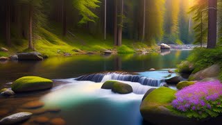Mountain River Flowing Sound. Forest River, Relaxing Nature Sounds / Sleep / Relax 1 Hour