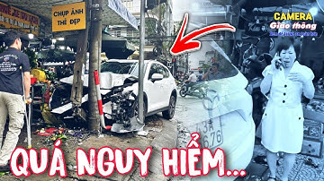 [Đà Nẵng] Nữ tài xế hất xe máy, tông gẫy cột điện nghi "nhầm" chân ga