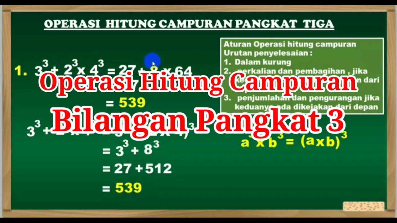 Operasi Hitung Campuran Bilangan Pangkat Tiga Youtube