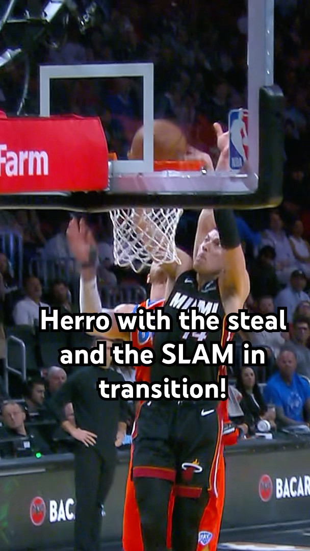Herro with the steal and the SLAM in transition!