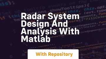 radar system design and analysis with matlab