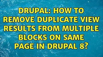 Drupal: How to remove duplicate view results from multiple blocks on same page in Drupal 8?