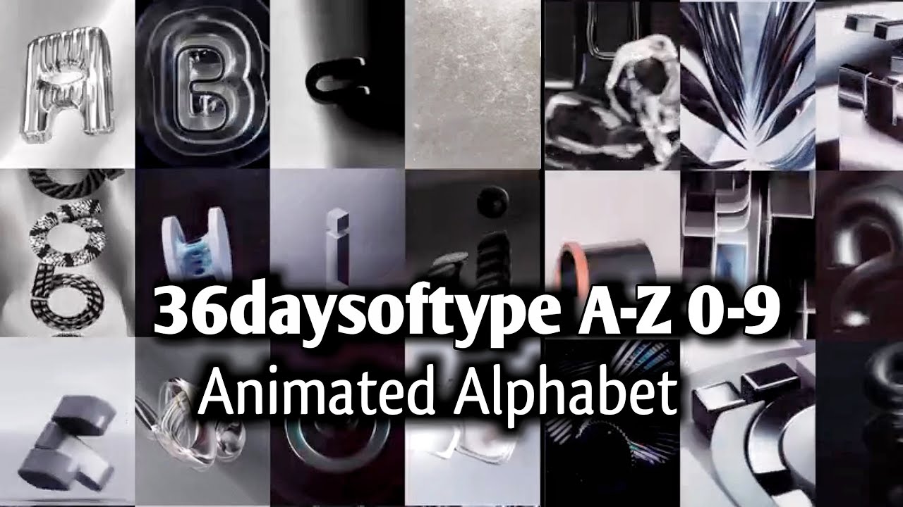 Animated Alphabet, 36days_of_type New collection. 0-1,A-Z || NH
