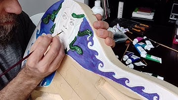 Great Guitar Build Off 2021 Scratch Build - Medusa - part 4 - coloring and filling (epoxy)