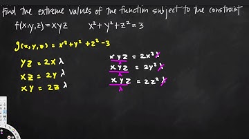 lagrange multipliers, three dimensions one constraint - Vector Calculus