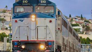 Amtrak 510, F40 Cabbage, Plenty of Horn Shows, ALC42, K5LA on BNSF, & MORE Along the San Diego Sub!