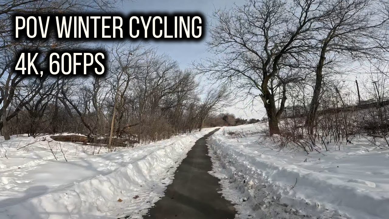 POV Bike Ride | Snowy Fatbiking around Boston/Cambridge | Frigid Winter Cycling [4K 60FPS]