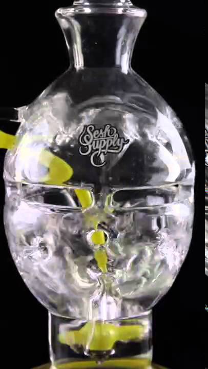 Sesh Supply "Circe" Propeller Perc Fabrege Egg Water Pipe with Colored Glass Accents