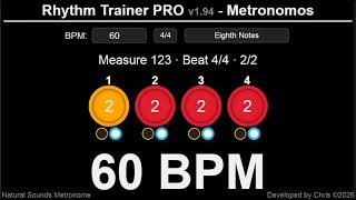 60 BPM Eighth Notes  (Accent on 1)