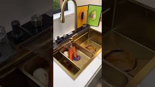 Product Link in Bio ( # 1418 ) 🛒Gold Stream Multifunctional Waterfall Kitchen Sink