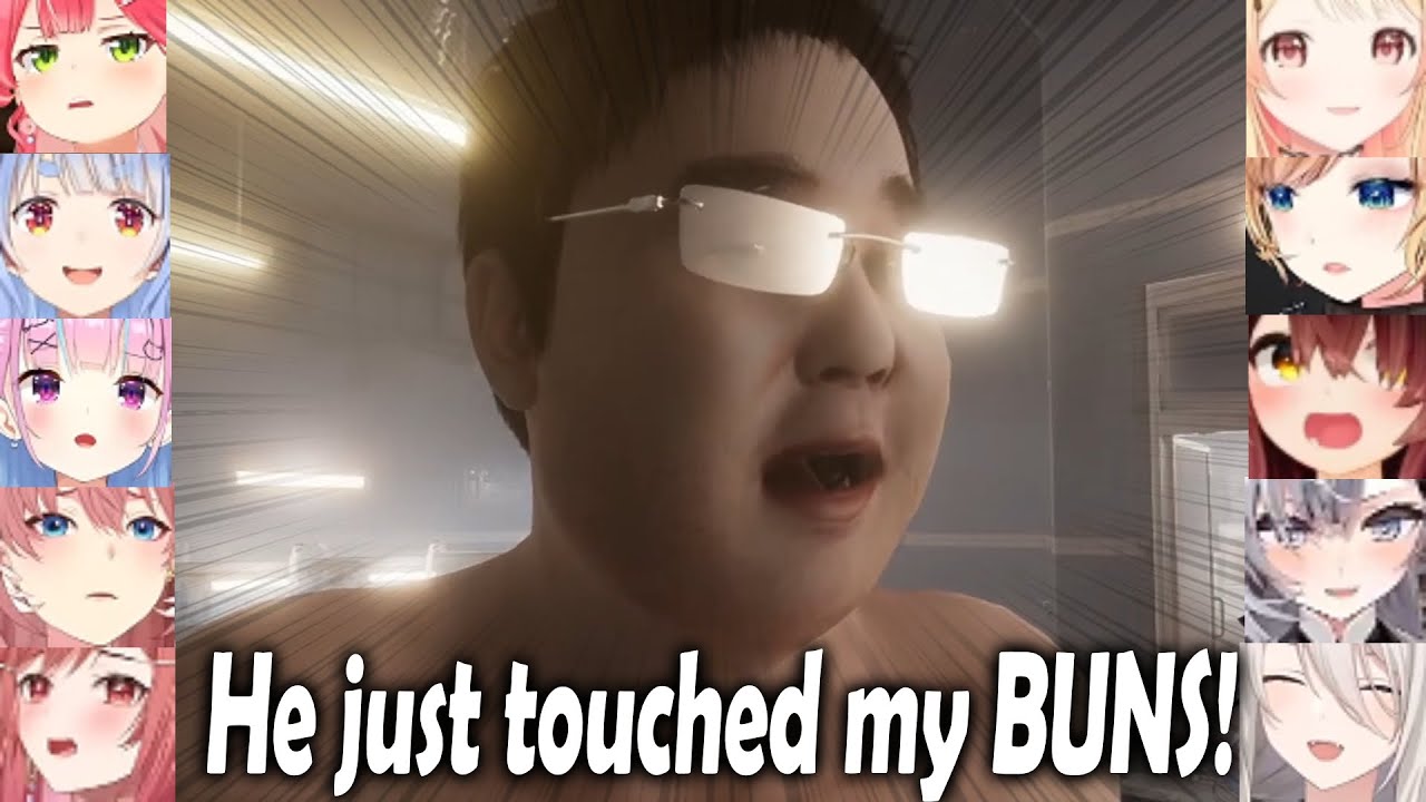 Реакция девушек Hololive на изнасилованного парня (RE: The Bathhouse)