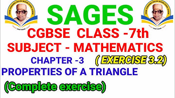 sages 7th maths chapter 3 exercise 3.2 / cgbse class 7th math