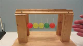 Newtons Cradle - Metal vs Superballs Colliding Clay Pendulum Balls With Springs And Python