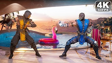 Mortal Kombat 1 Scorpion Vs Sub Zero MKX Skins Gameplay MK1