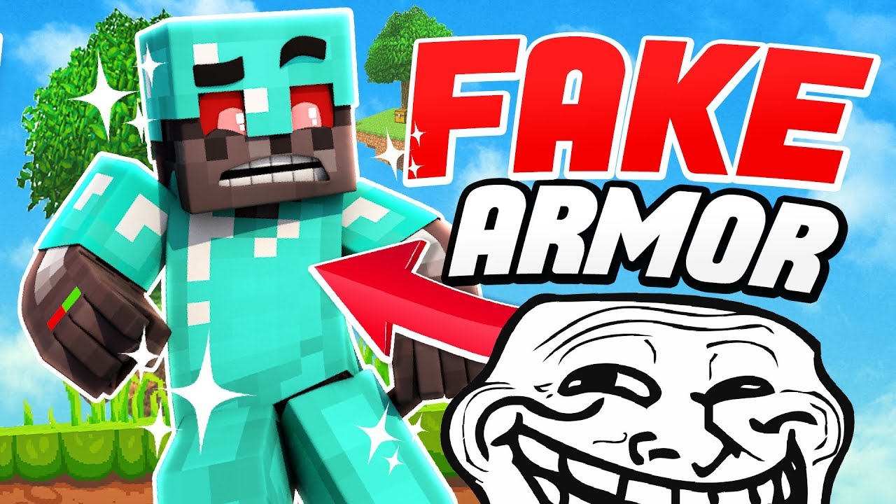 Minecraft Skywars Challenges: Fake Diamond Armor! (Trolling)