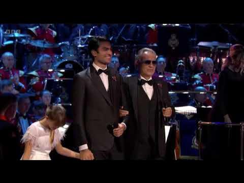 Andrea Bocelli takes to the stage alongside son Matteo, 24, and 10-year-old  daughter Virginia