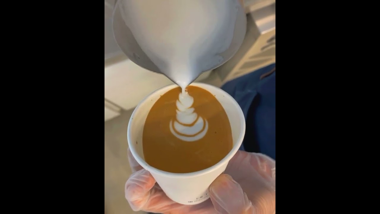 Unicorn🦄 Latte Art In a paper cup #shorts #barista #coffee #latte