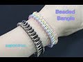 【ハンドメイド】竹ビーズで編むバングルの作り方　ビーズステッチ上級　How to make a bangle with bugle beads.