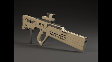 Low-Poly Model - IWI TAVOR 3ds Max
