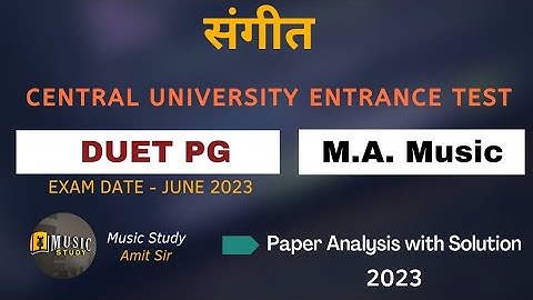 2023 CUET PG Music Paper Solution||June 2023||NET/JRF, CUET, KVS, NVS, TGT, PGT & PRT Music