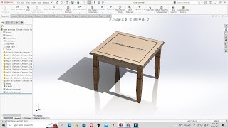 Solidworks furniture designing  |Center table | Woodworking project