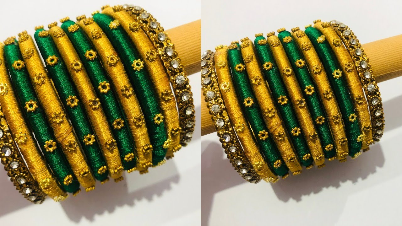 DIYsilk thread bangle designsunique design reuse old bangles